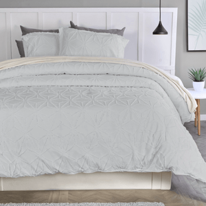 Edredón microfibra jacquard diamantes gris nieve