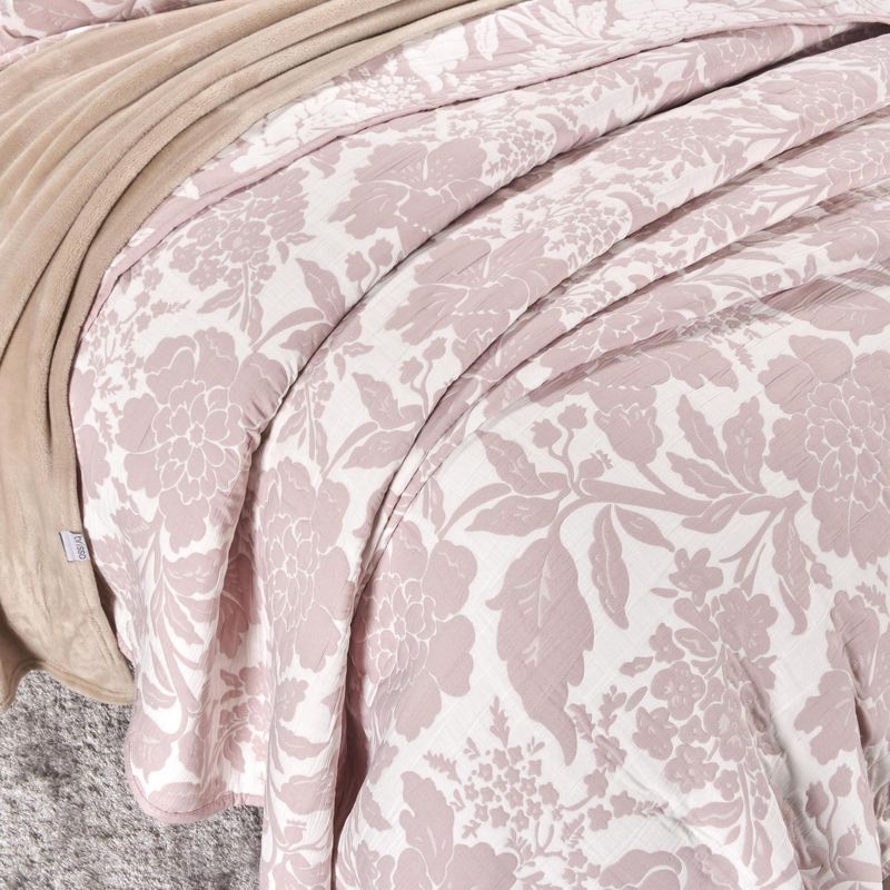 CUBRECAMA-JACQ-REVER-EXTRADOBLE-FLORES-ROSA--LOTO