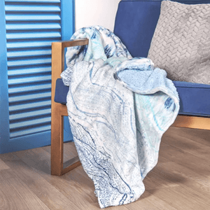Manta flannel ovejero olas/azul maya