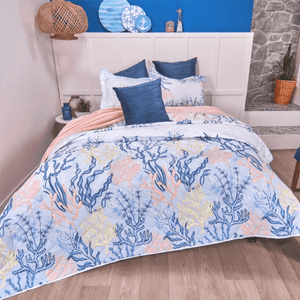 Cubrelecho microfibra estampado algas