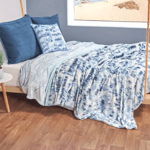 Cobija flannel estampado olas