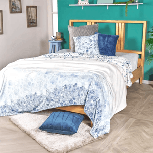 Cobija flannel estampado marino