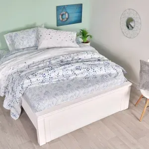 Juego de sábanas en tela 144 hilos estampado marino