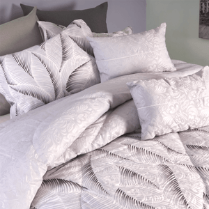 Edredón jacquard más 2 cojines estampado pabula/perla-nuit