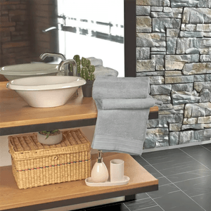Set x2 toallas baño  algodón 570 gsm zero gris