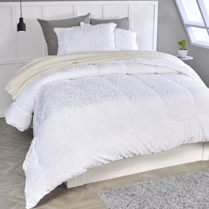 Edredón microfibra jacquard diamantes blanco