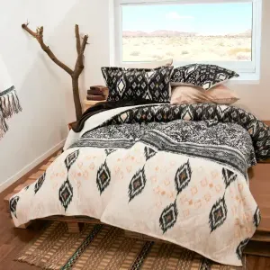 Cubrelecho flannel ovejero estampado bazzar/blanco nat