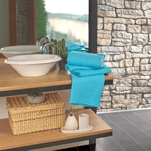 Set x2 Toallas de baño algodón 570gsm zero azul neón