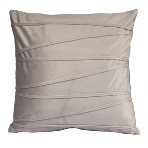 Cojín velvet aplique zigzag gris nieve