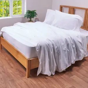 Juego de sábanas tela polialgodón 800 hilos blanco