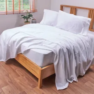 Juego de sábanas polialgodón 1000 hilos blanco
