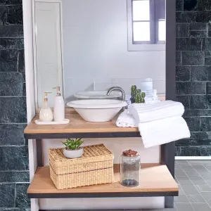 Set x2 toallas spa algodón 580 gsm hotel blanco