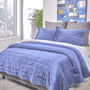 Cubrecama velvet microfibra unicolor índigo
