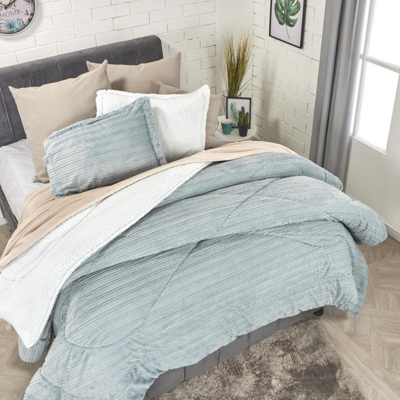 EDREDON-T-FLANNEL-JACQ-OVE-DOBLE-VERDE-EUCALIPTO