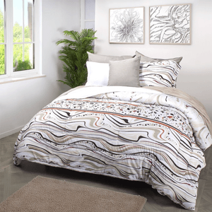 Edredón microfibra ovejero stone/blanco