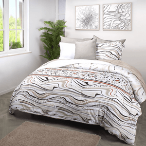 Edredón microfibra ovejero stone/blanco