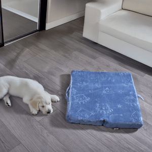 Cama viajera flannel embosado katoi azul nórdico