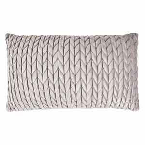Cojín velvet trenza gris nieve 30 x 50 cm