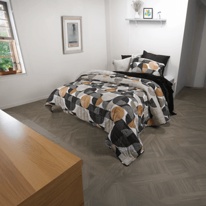 Cubrecama microfibra/flannel arne/gris vapor