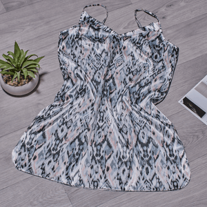Bata pijama satín estampada mixtura