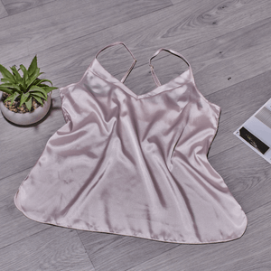 Blusa pijama satín unicolor champaña