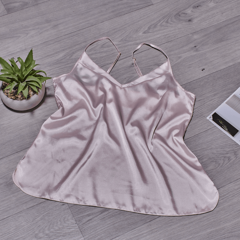 Blusa-pijama-satin-unicolor-champaña
