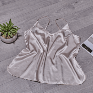 Blusa pijama satín unicolor nacar