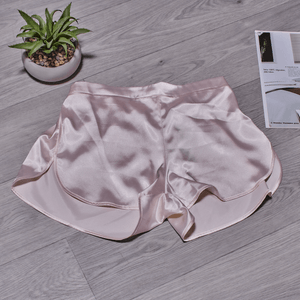 Short pijama satín unicolor champaña