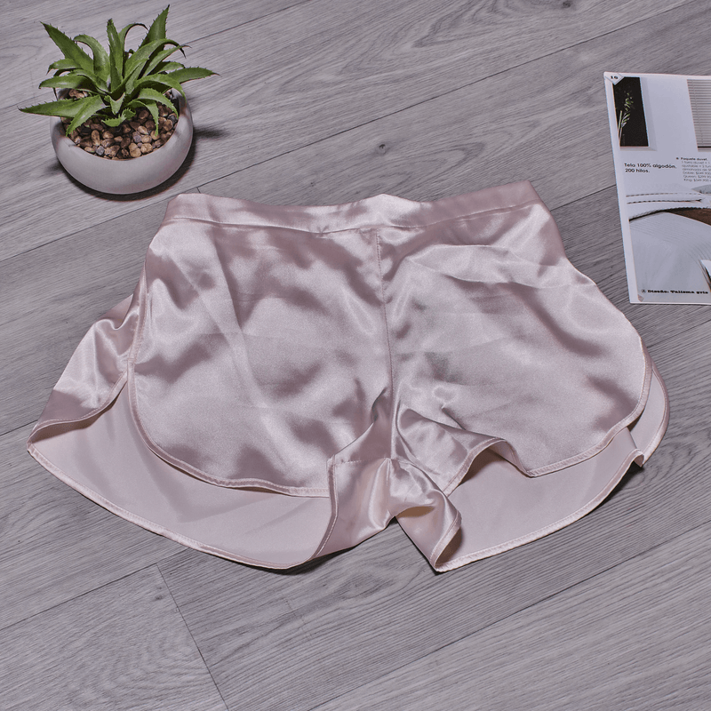 Short-pijama-satin-unicolor-champaña
