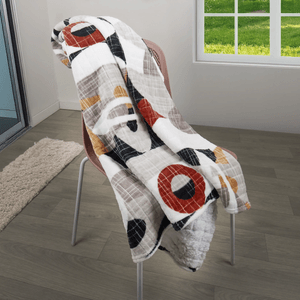 Manta flannel ovejero arne/blanco 125 x 150 cm