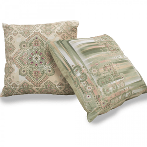 Set x 2 Cojines velvet estampado/unicolor micel 45 x 45 cm