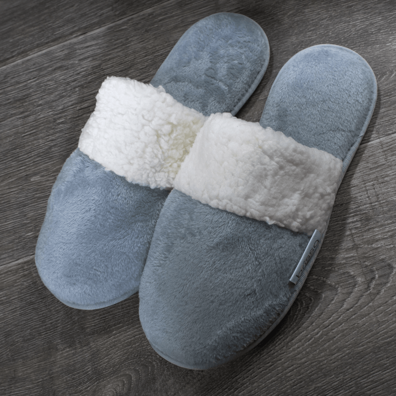 PANTUFLAS-FLANNEL-SHERPA-UNI-38-39-VERDE-EUCALIPTO