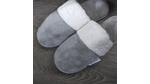 PANTUFLAS-FLANNEL-SHERPA-UNI-38-39-GRIS-NIEVE