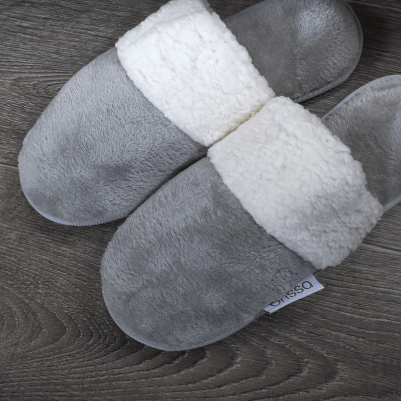 PANTUFLAS-FLANNEL-SHERPA-UNI-38-39-GRIS-NIEVE