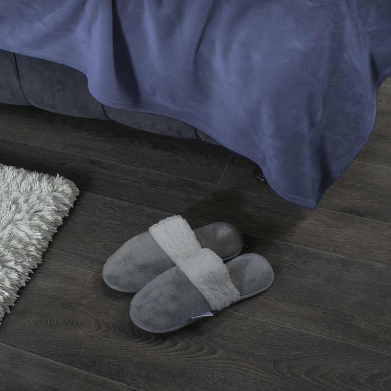 PANTUFLAS-FLANNEL-SHERPA-UNI-38-39-GRIS-NIEVE