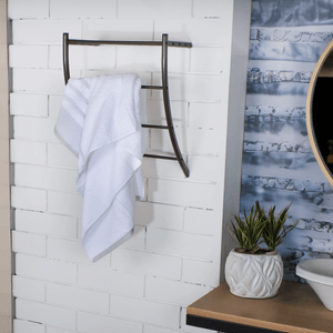 Toalla algodón 550gsm baño cenefa chambray blanco