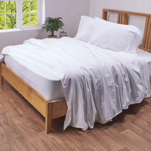 Juego de sábanas 100% algodón 300 hilos blanco