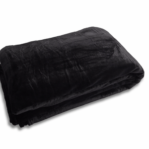 Cobija flannel unicolor negro noche
