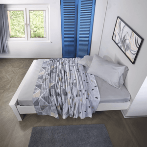 Juego de sábanas microfibra estampado lloyd/gris claro