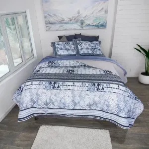 Cubrelecho microfibra estampado bokhara/gris niebla