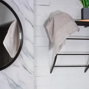 Toalla algodón 550gsm cara cenefa waffle perla
