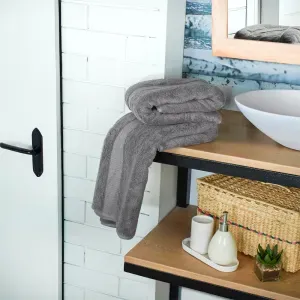 Setx2 Toallas algodón 500gsm baño gris claro