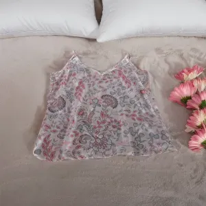 Blusa pijama satín estampada popurris