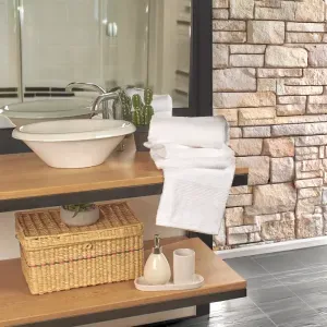 Setx2 toallas algodón 550gsm baño blanco