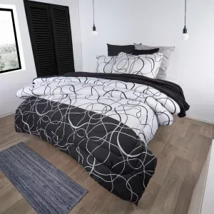 Combo edredón estampado bruno más cobija coral gris claro