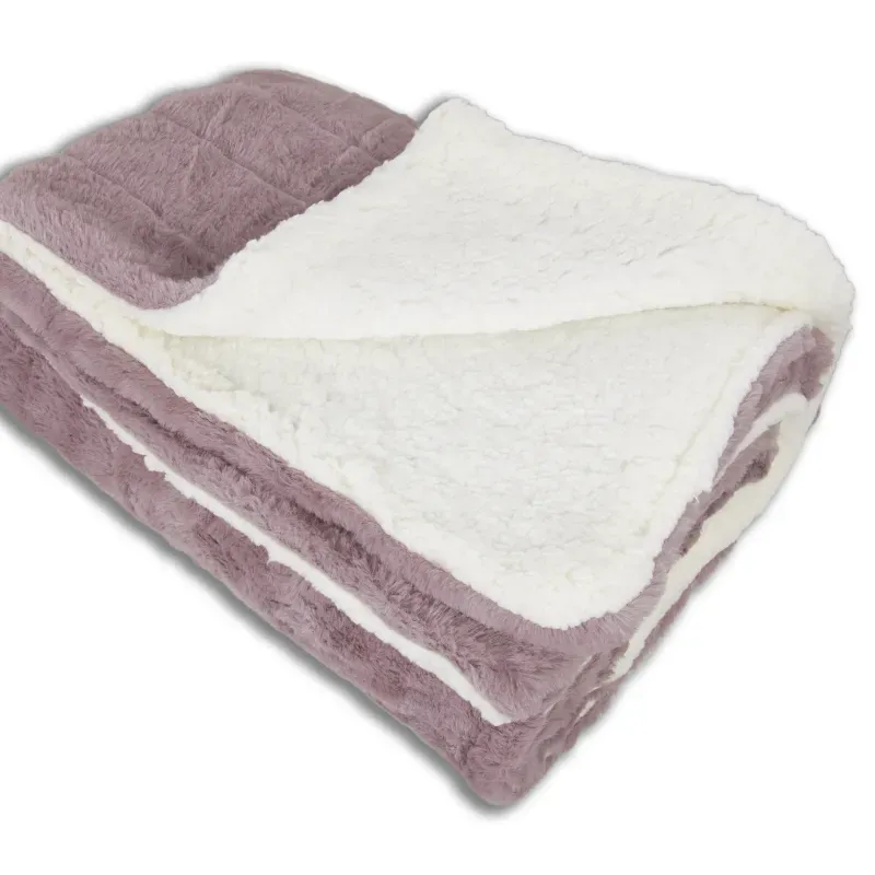 MANTA FUR UNICOLOR 125X150 LINEAS MALVA BREZO_7702997699818_2
