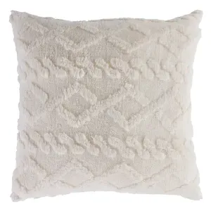 Cojín sherpa trenza taupe