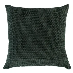 Cojín chenille textura tejido verde sage