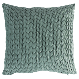 Cojín velvet trenza verde sage
