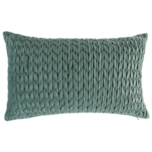 Cojín velvet trenza verde sage 30 x 50 cm